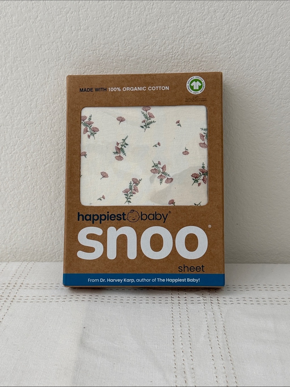 Happiest Baby 100% Cotton Snoo Bassinet Sheet - Ivory Wildflower.
